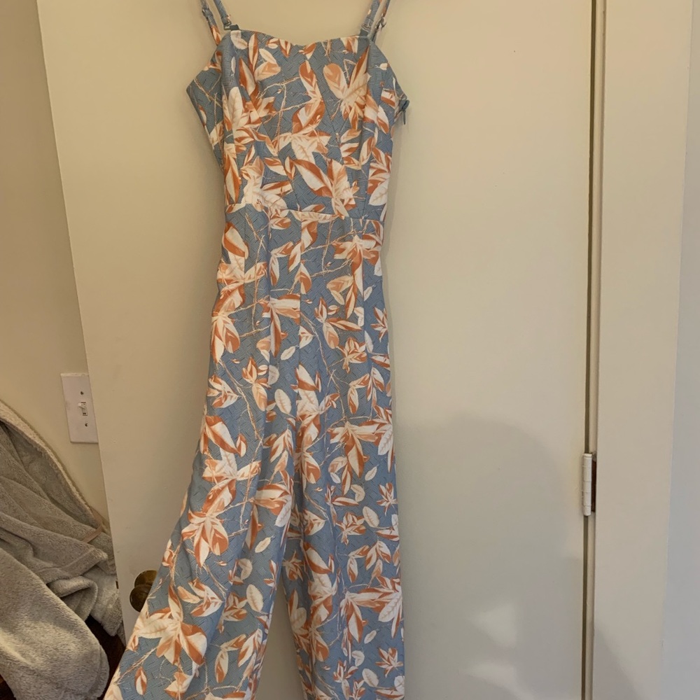 Blue and orange jumpsuit